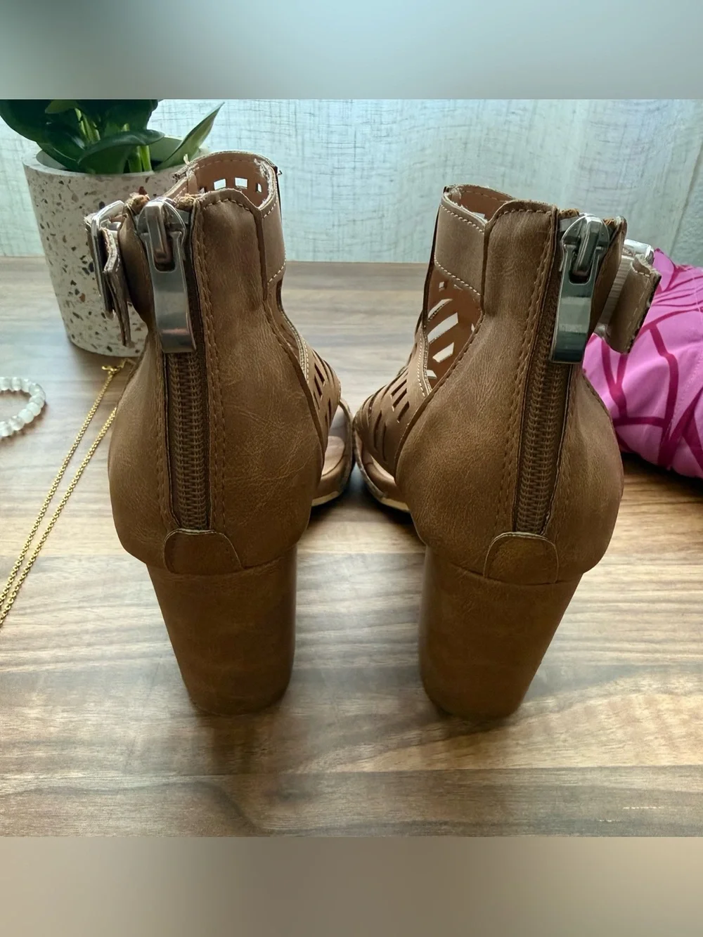 Boho Cutout Block Heel Sandals
